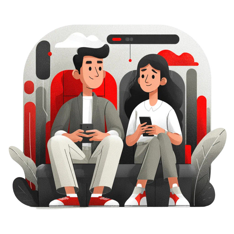 Tech Illustration Couple Vinyl Car Decal Sticker – Waterproof & UV-Resistant 3.4133333333333336"