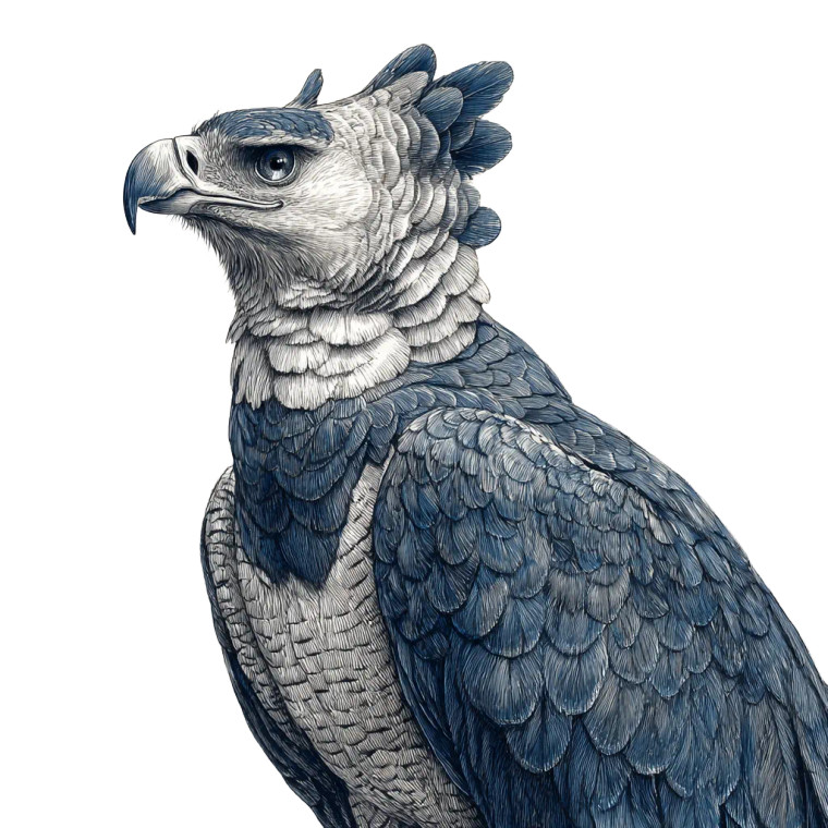 Harpy Eagle V3 Vinyl Car Decal Sticker – Waterproof & UV-Resistant 3.4133333333333336"