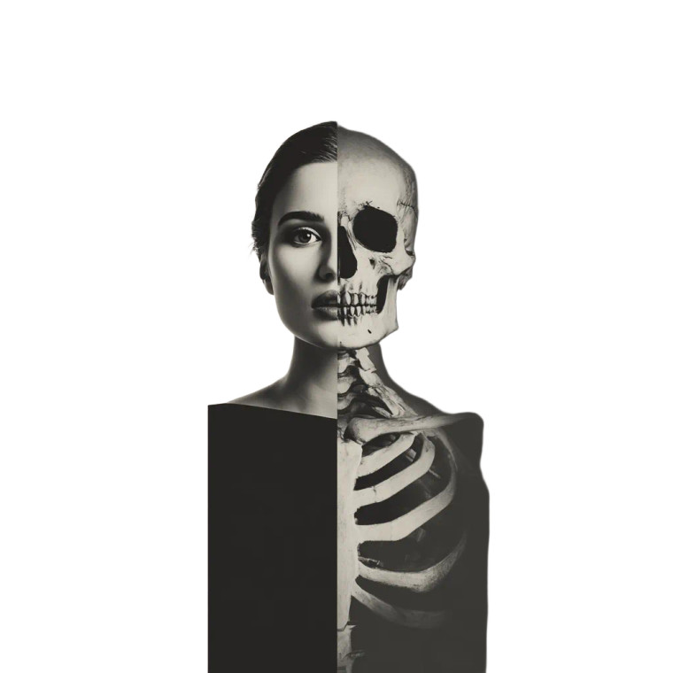 Skeleton Face Logo Vinyl Car Decal Sticker – Waterproof & UV-Resistant 3.4133333333333336"