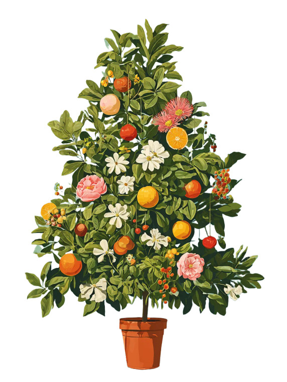 Christmas Tree V10 Vinyl Car Decal Sticker – Waterproof & UV-Resistant 8.213333333333333"