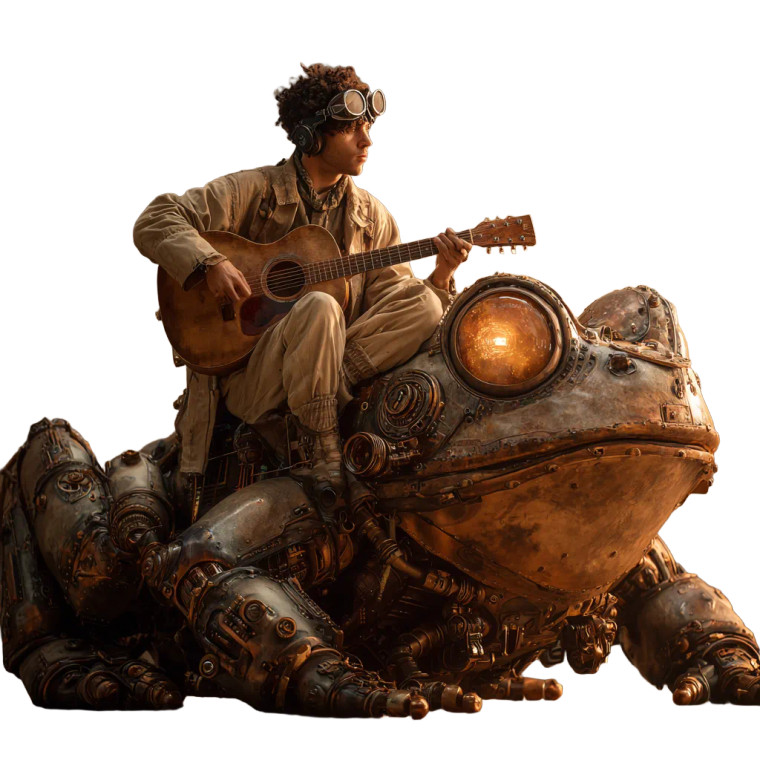 Steampunk Musician Vinyl Car Decal Sticker – Waterproof & UV-Resistant 3.4133333333333336"