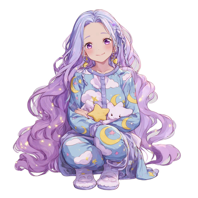 Celestial Anime Girl V3 Vinyl Car Decal Sticker – Waterproof & UV-Resistant 6.826666666666667"