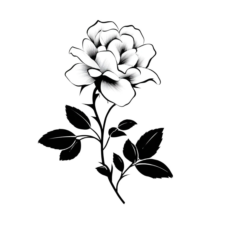 Tropical Rose Flower Vinyl Car Decal Sticker – Waterproof & UV-Resistant 3.4133333333333336"