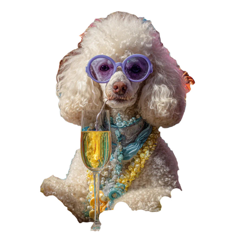 Stylish Poodle Party Vinyl Car Decal Sticker – Waterproof & UV-Resistant 6.826666666666667"