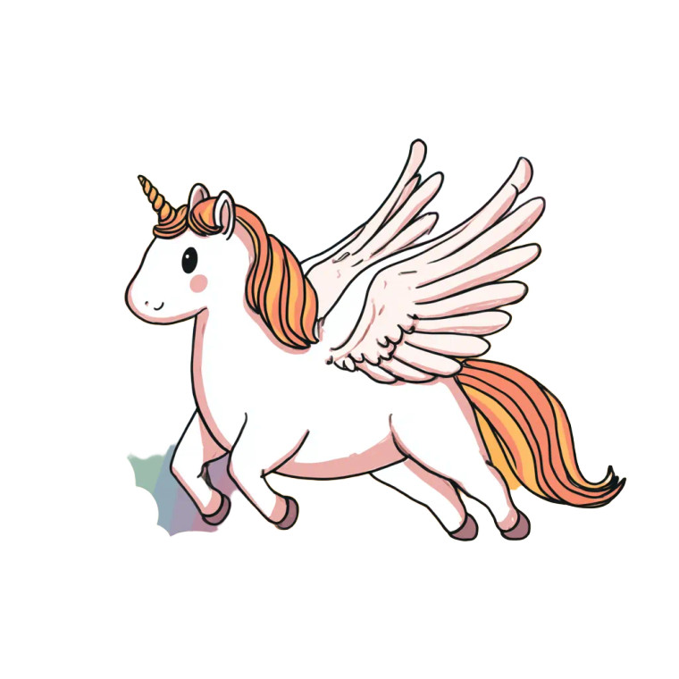 Winged Unicorn Cartoon Vinyl Car Decal Sticker – Waterproof & UV-Resistant 3.4133333333333336"