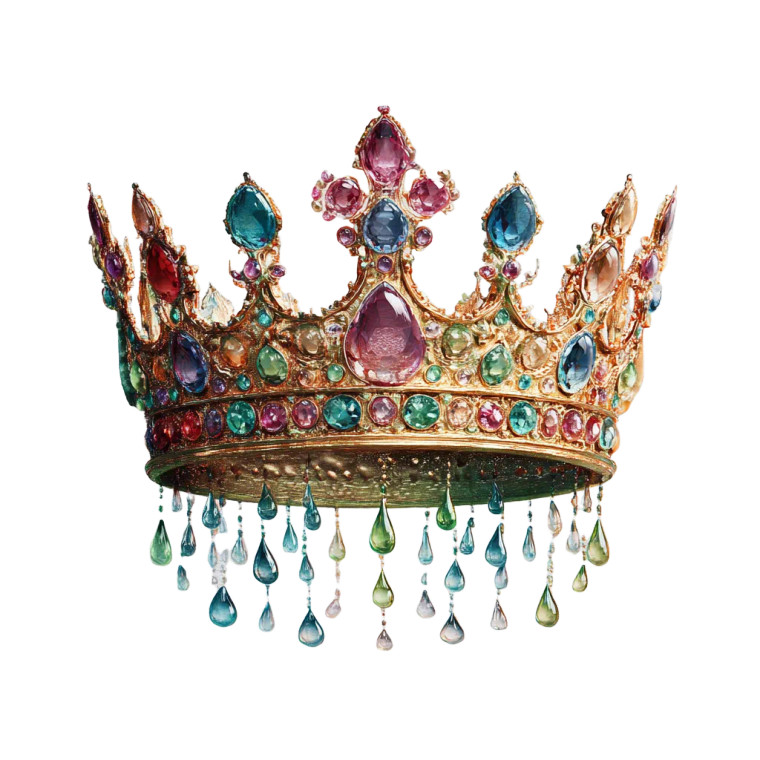 Jeweled Queen'S Crown Vinyl Car Decal Sticker – Waterproof & UV-Resistant 6.826666666666667"
