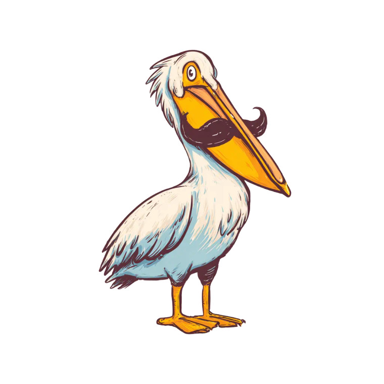 Moustached Pelican Vinyl Car Decal Sticker – Waterproof & UV-Resistant 3.4133333333333336" Moustached Pelican Vinyl Car Decal Sticker – Waterproof & UV-Resistant 3.4133333333333336"