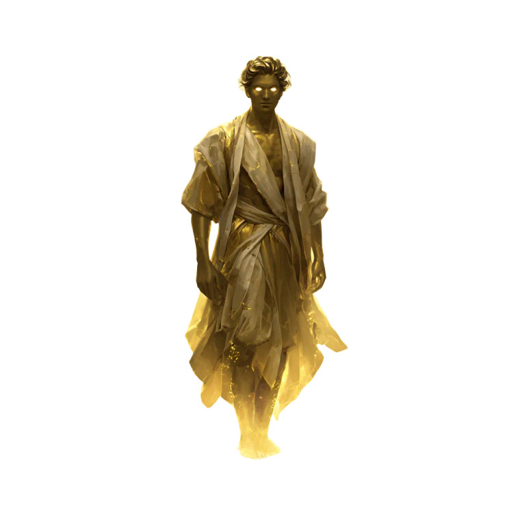 Golden Greek God Vinyl Car Decal Sticker – Waterproof & UV-Resistant 3.4133333333333336"