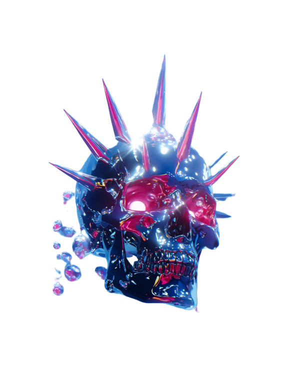 Glam Punk Skull Vinyl Car Decal Sticker – Waterproof & UV-Resistant 8.0"