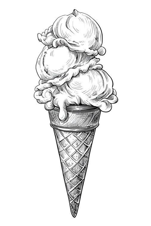 Ice Cream Cone V40 Vinyl Car Decal Sticker – Waterproof & UV-Resistant 8.96"