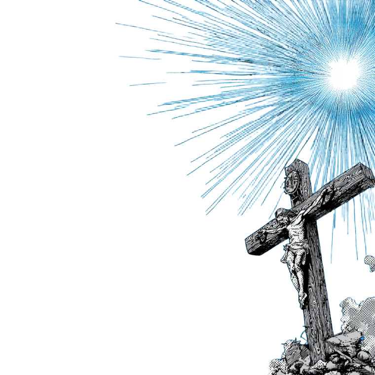 Crucifix And Sun Vinyl Car Decal Sticker – Waterproof & UV-Resistant 6.826666666666667"
