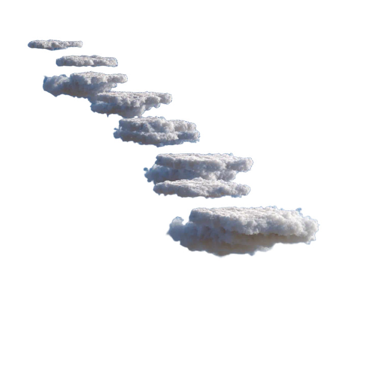Cloud Steps Vinyl Car Decal Sticker – Waterproof & UV-Resistant 3.4133333333333336"