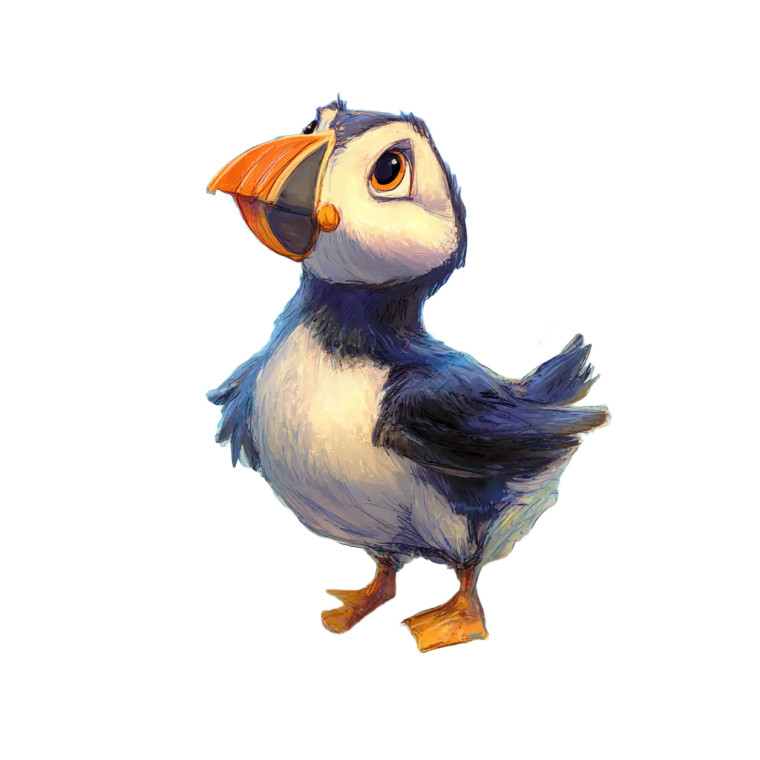 Cartoon Puffin V2 Vinyl Car Decal Sticker – Waterproof & UV-Resistant 3.4133333333333336"