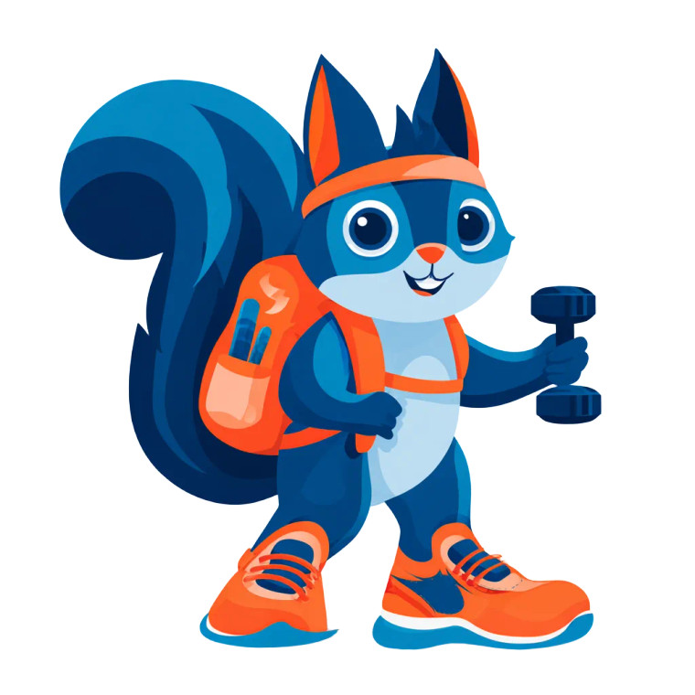 Cartoon Squirrel Mascot Vinyl Car Decal Sticker – Waterproof & UV-Resistant 6.826666666666667"