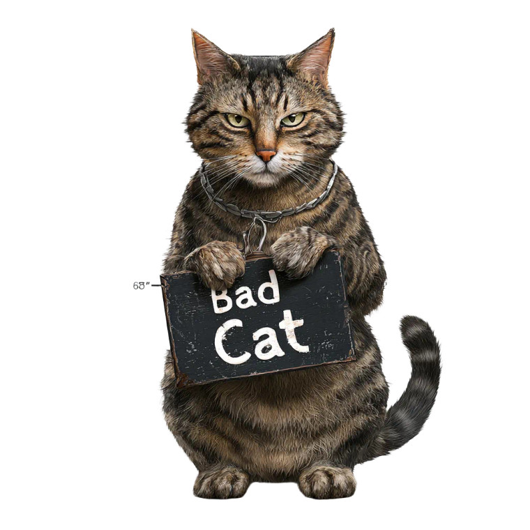 Grumpy Bad Cat Vinyl Car Decal Sticker – Waterproof & UV-Resistant 6.826666666666667"