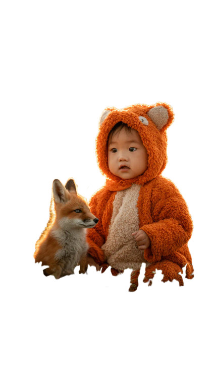 Baby Fox Costume Vinyl Car Decal Sticker – Waterproof & UV-Resistant 4.8533333333333335"