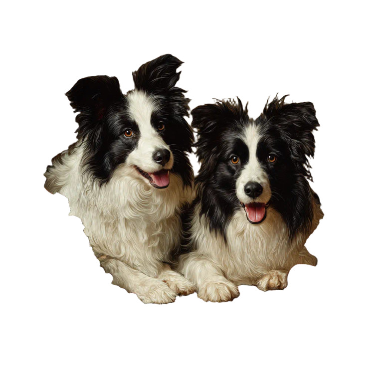 Border Collies Portrait Vinyl Car Decal Sticker – Waterproof & UV-Resistant 3.4133333333333336"