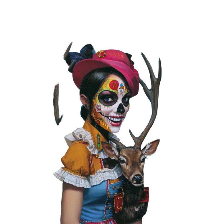 Skull Mask Dirndl Rider Vinyl Car Decal Sticker – Waterproof & UV-Resistant 3.4133333333333336"
