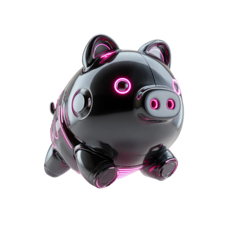 Cute Pig Robot V2 Vinyl Car Decal Sticker – Waterproof & UV-Resistant 3.4133333333333336"