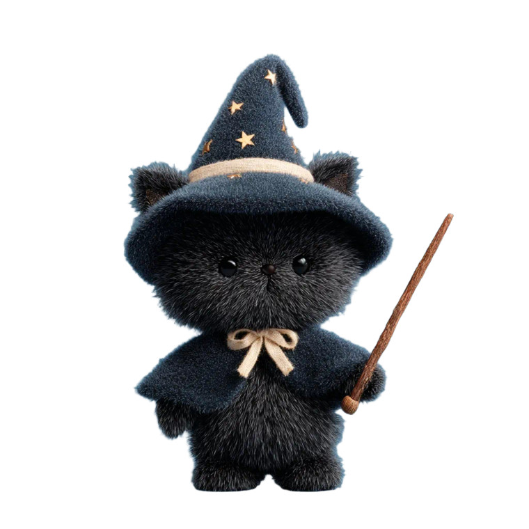 Magical Cat Wizard Vinyl Car Decal Sticker – Waterproof & UV-Resistant 3.4133333333333336"