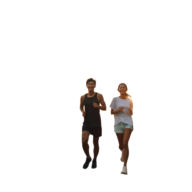 Joyful Jogging Duo Vinyl Car Decal Sticker – Waterproof & UV-Resistant 6.826666666666667"