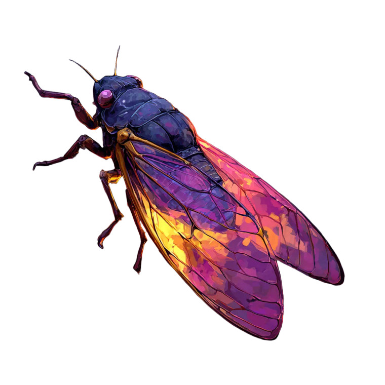 Flaming Cicada Art Vinyl Car Decal Sticker – Waterproof & UV-Resistant 3.4133333333333336"