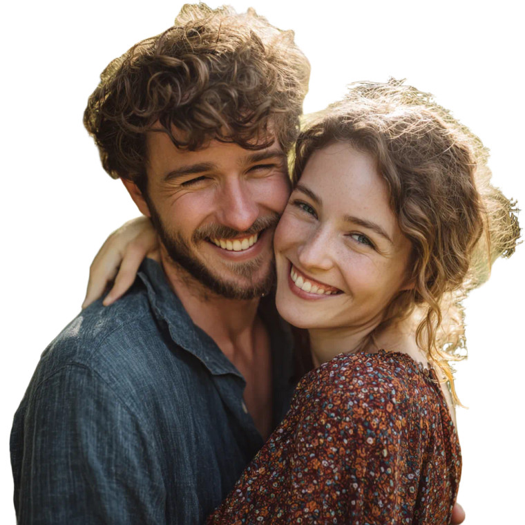 Happy Forest Couple Vinyl Car Decal Sticker – Waterproof & UV-Resistant 3.4133333333333336"