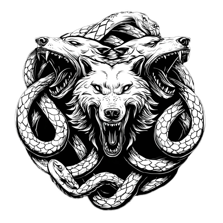 Cerberus Vector Art Vinyl Car Decal Sticker – Waterproof & UV-Resistant 3.4133333333333336"