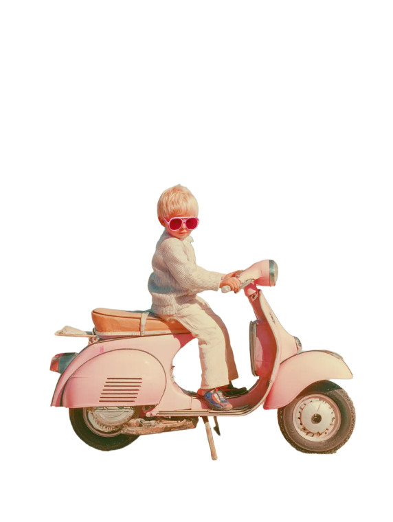 Retro Scooter Boy Vinyl Car Decal Sticker – Waterproof & UV-Resistant 8.213333333333333"