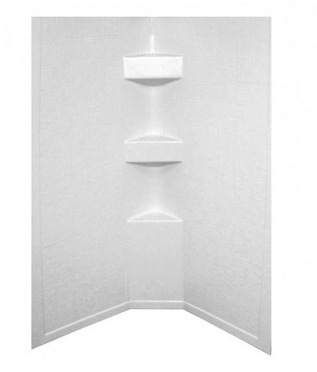 Upgrade Your Bathroom with Lippert Components 1 Piece Neo Angle Shower Surround | Scratch-Resistant ABS | Modern Design