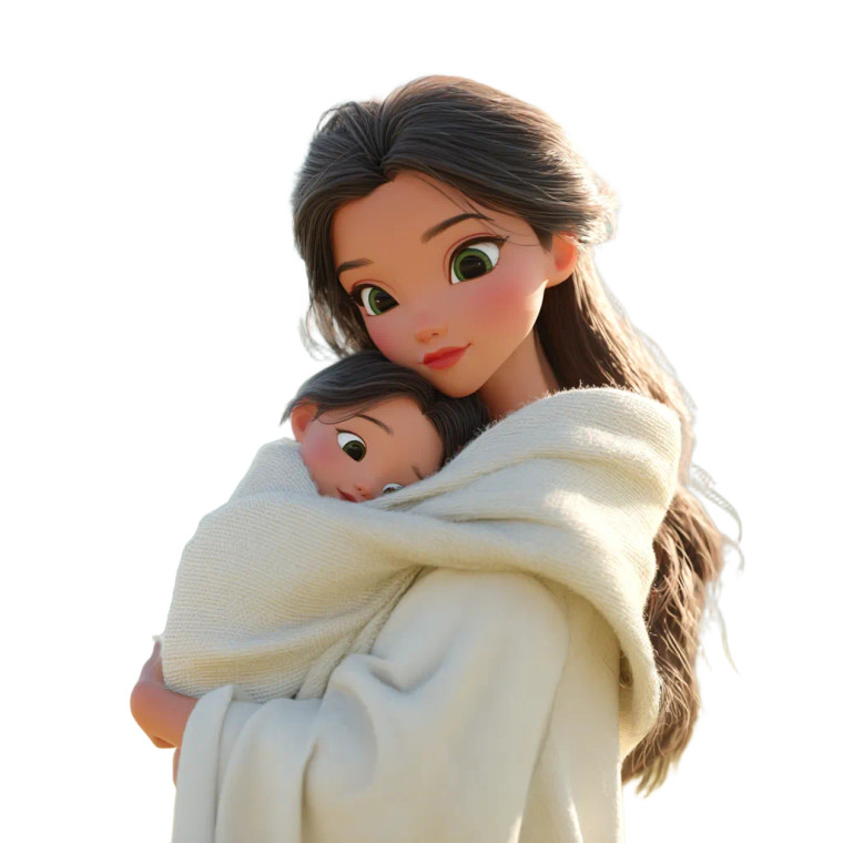 Thai Mother And Baby Vinyl Car Decal Sticker – Waterproof & UV-Resistant 3.4133333333333336"