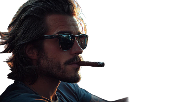 Cool Cigar Man Vinyl Car Decal Sticker – Waterproof & UV-Resistant 2.72"