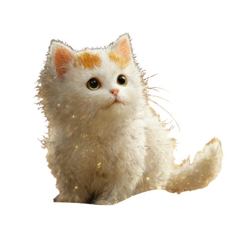Fluffy Kitten With Ribbon Vinyl Car Decal Sticker – Waterproof & UV-Resistant 3.4133333333333336"
