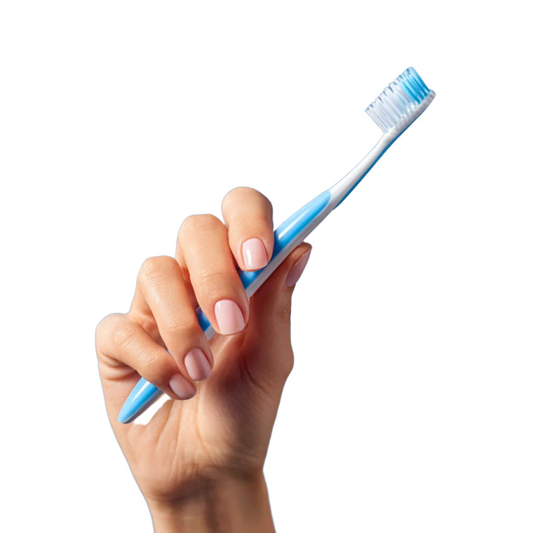 Hand Holding Toothbrush V2 Vinyl Car Decal Sticker – Waterproof & UV-Resistant 3.4133333333333336"