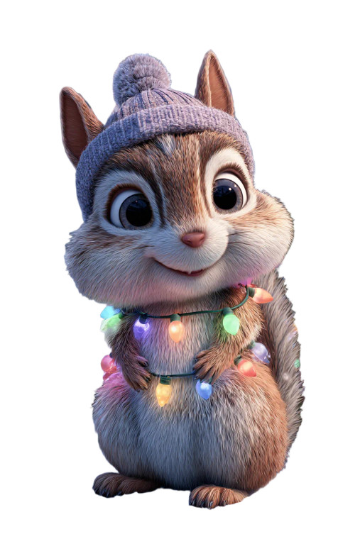 Festive Squirrel V2 Vinyl Car Decal Sticker – Waterproof & UV-Resistant 8.96"