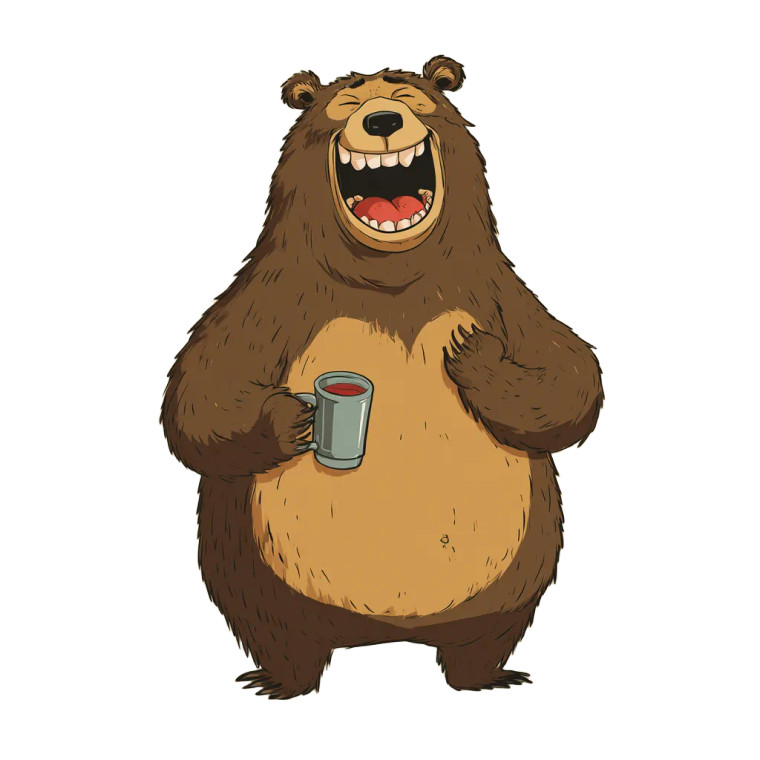 Funny Brown Bear V2 Vinyl Car Decal Sticker – Waterproof & UV-Resistant 3.4133333333333336"