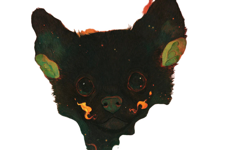 Flame-Pawed Puppy Vinyl Car Decal Sticker – Waterproof & UV-Resistant 2.986666666666667"
