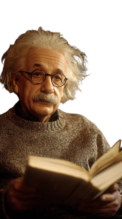 Einstein Reading Vinyl Car Decal Sticker – Waterproof & UV-Resistant 4.8533333333333335"