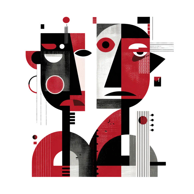 Abstract Dual-Face Musician Vinyl Car Decal Sticker – Waterproof & UV-Resistant 3.4133333333333336"
