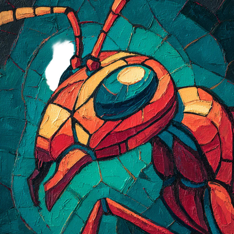 Stylized Ant Avatar Vinyl Car Decal Sticker – Waterproof & UV-Resistant 6.826666666666667"