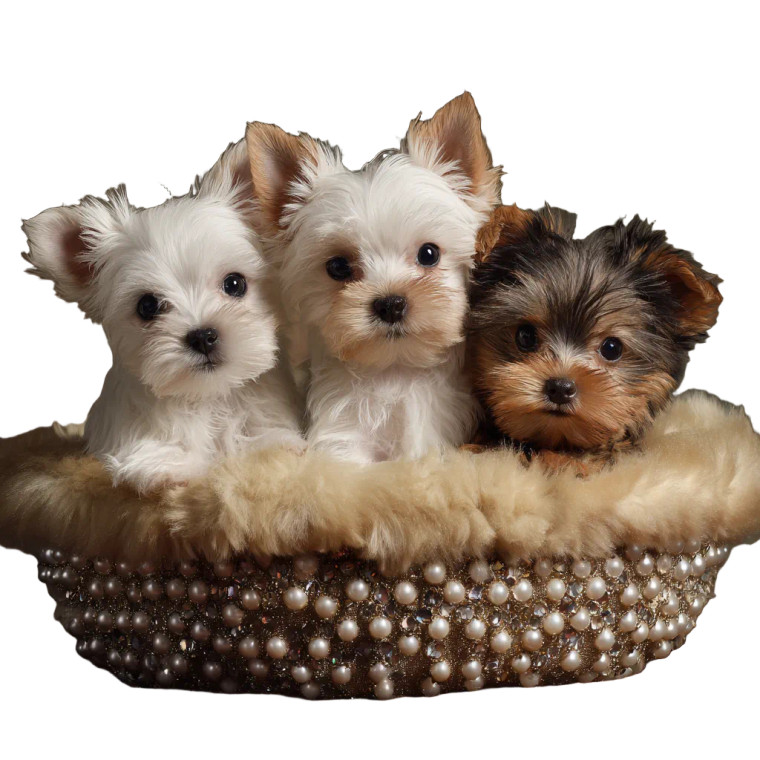 Yorkie Puppies Trio Vinyl Car Decal Sticker – Waterproof & UV-Resistant 3.4133333333333336"
