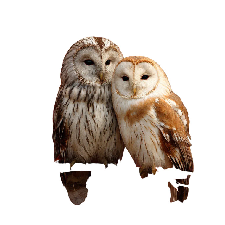 Owls In Maple Vinyl Car Decal Sticker – Waterproof & UV-Resistant 3.4133333333333336"