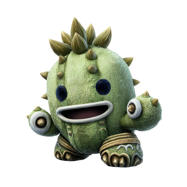 Cactuar Rendering Vinyl Car Decal Sticker – Waterproof & UV-Resistant 3.4133333333333336"