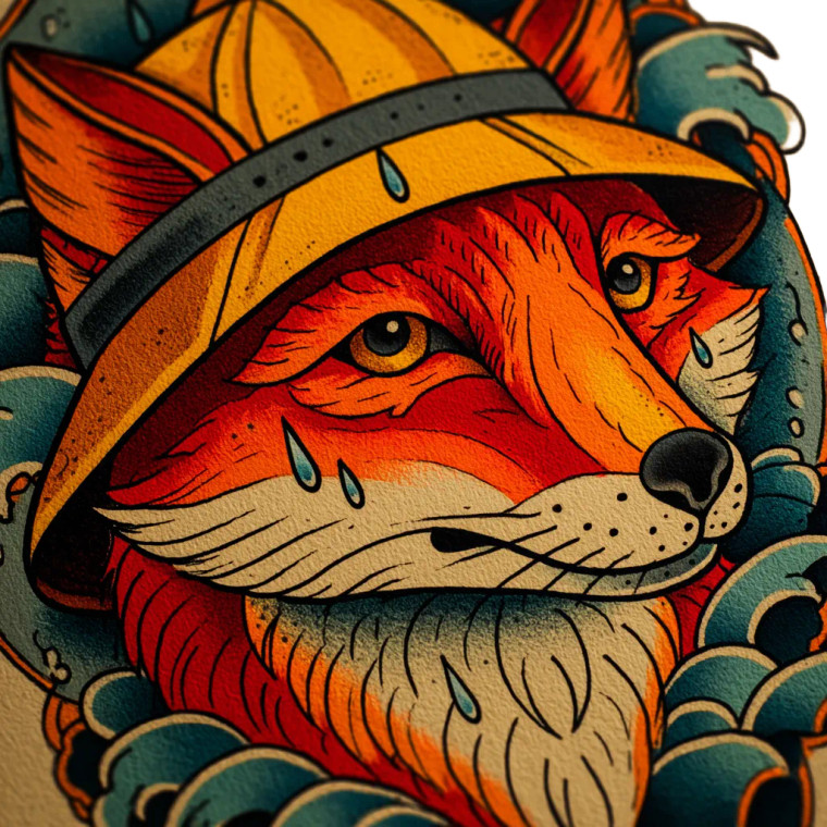 Clever Fox Tattoo Vinyl Car Decal Sticker – Waterproof & UV-Resistant 3.4133333333333336"