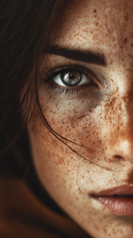 Freckled Woman Vinyl Car Decal Sticker – Waterproof & UV-Resistant 4.8533333333333335"
