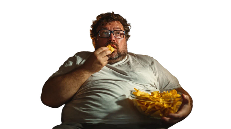 Fat Dude Snacking Vinyl Car Decal Sticker – Waterproof & UV-Resistant 5.4