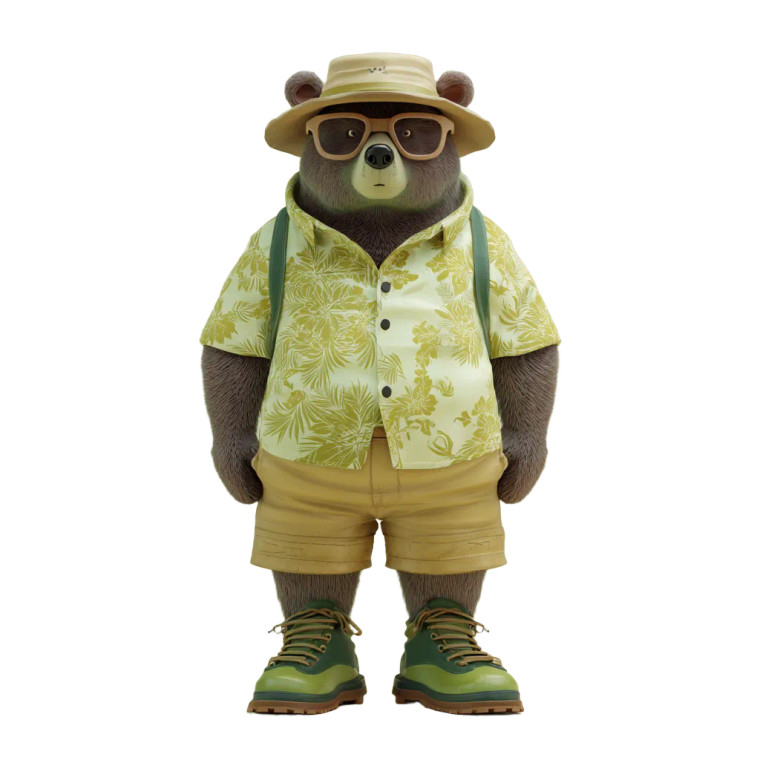 Stylised Cartoon Bear Vinyl Car Decal Sticker – Waterproof & UV-Resistant 6.826666666666667"