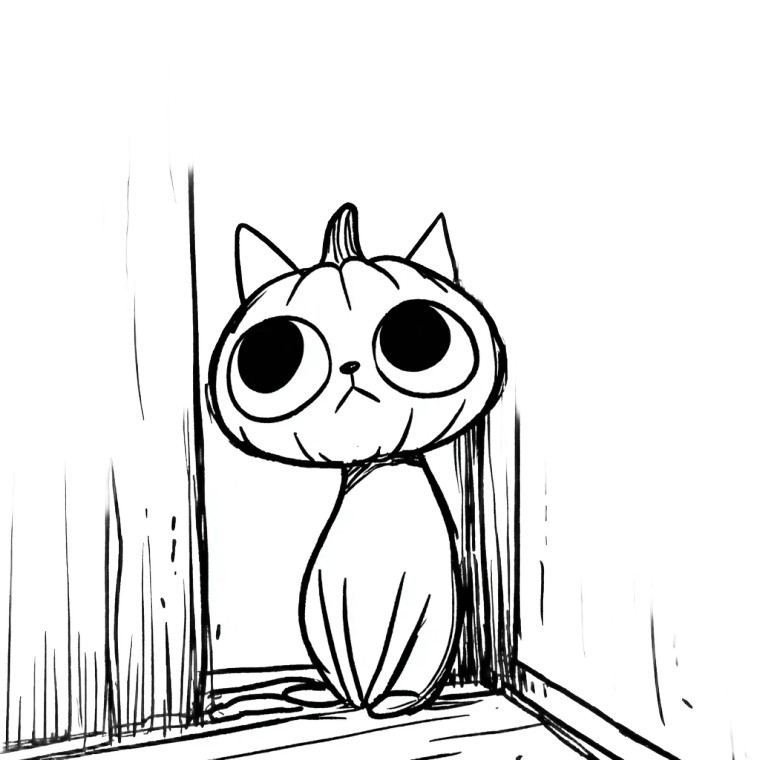 Baby Cat Coloring Vinyl Car Decal Sticker – Waterproof & UV-Resistant 3.4133333333333336"