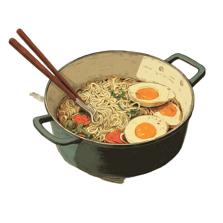 Ramen Pot Vinyl Car Decal Sticker – Waterproof & UV-Resistant 3.4133333333333336"