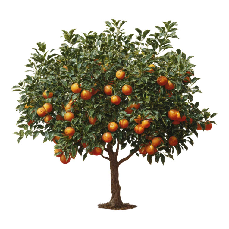 Realistic Orange Tree Vinyl Car Decal Sticker – Waterproof & UV-Resistant 3.4133333333333336"